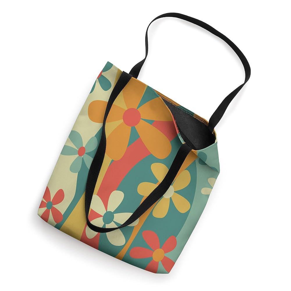 Amazon.com: Groovy Mod 70s Style Flowers and Swirls Tote Bag